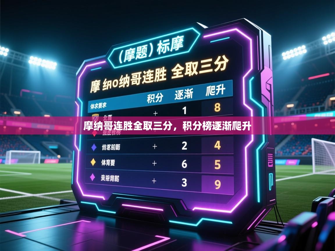 摩纳哥连胜全取三分,积分榜逐渐爬升 第2张